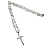 14K White Gold Filled Cross Pendant Necklace on 5mm Figaro Chain, 18",20" – Lifetime Warranty Included - Incredible Chic Collections® LLC