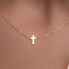 Chic 14k Gold Cross: Tiny Cross Necklace, Dainty Necklace, Ideal Gift for Her - 18" - Incredible Chic Collections™ LLC