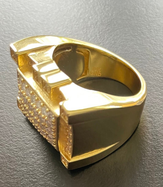 10k Round Square Cluster Ring 1-1/2 Cttw Moissanite - Size 11.5 - Incredible Chic Collections™ LLC