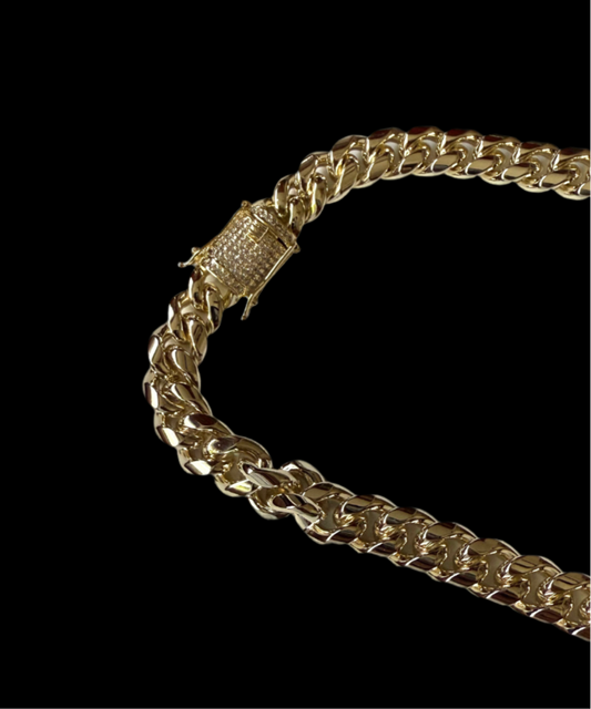 ICC 14K Miami Cuban Link Chain – 10MM Heavy Gold Overlay, Solid Clasp, Premium Quality for Men, Made in USA (24 Inches)