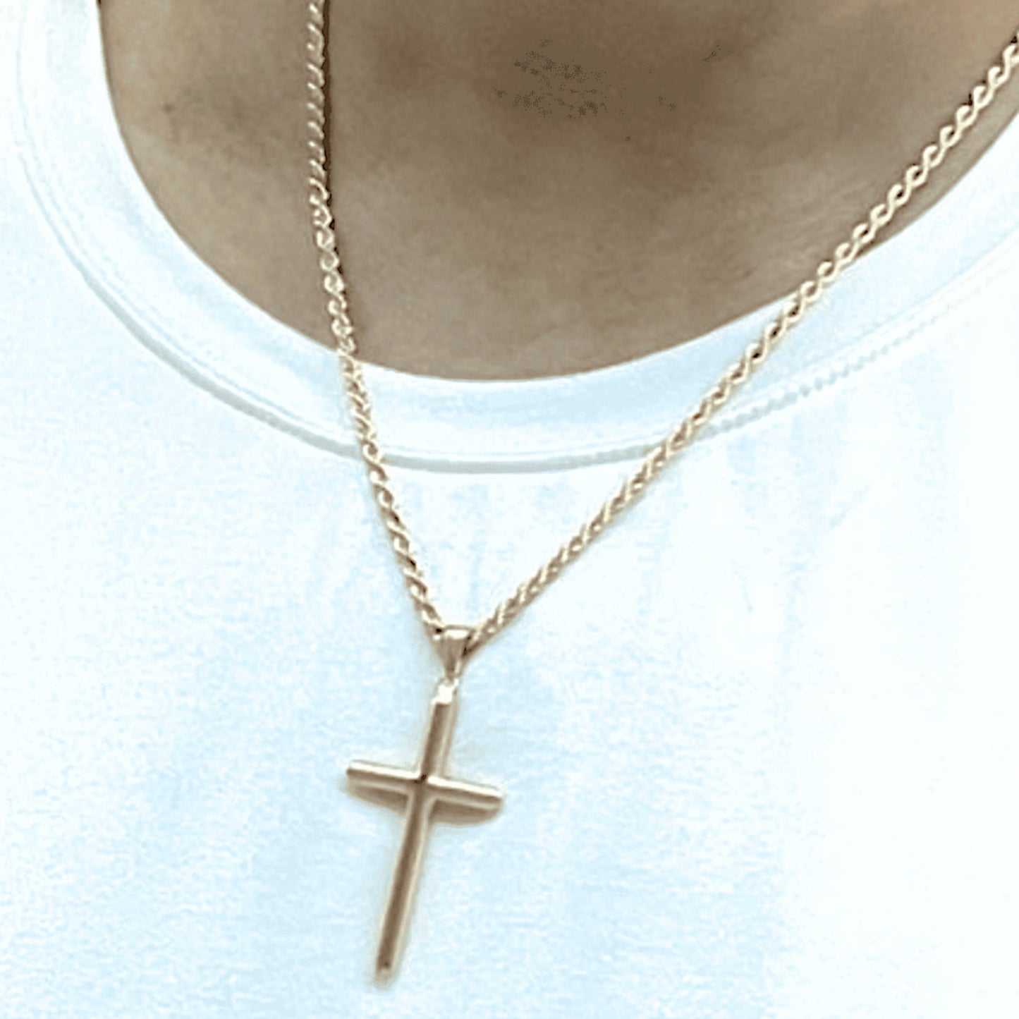 Incredible Chic Collections® 24K Gold Rope Chain Style Cross Pendant Necklace Solid Clasp for Men,Women,Teens Thin for Charms Miami Cuban Link Diamond Cut- 2mm 18” 22” 24”, 3mm 20”