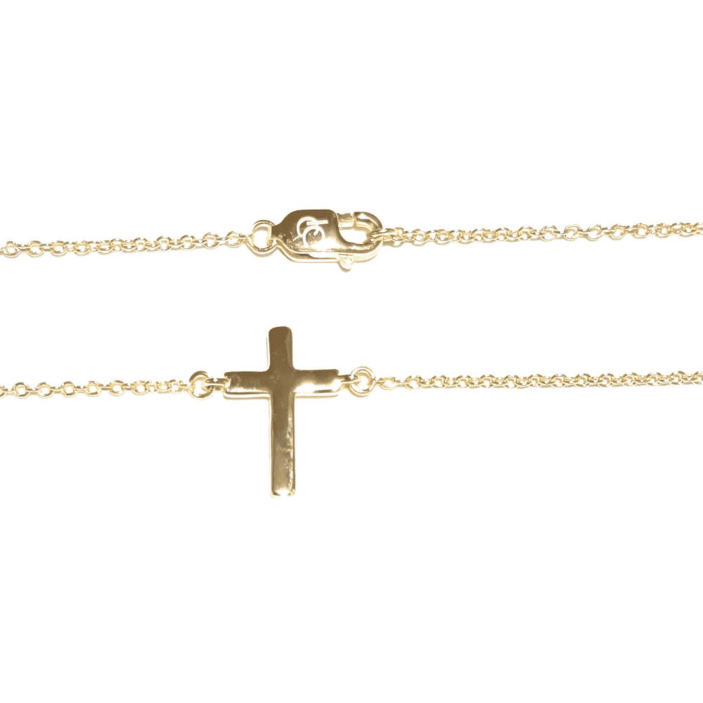 Incredible Chic 14k Gold Cross: Tiny Cross Necklace, Dainty Necklace, Ideal Gift for Her - 18"