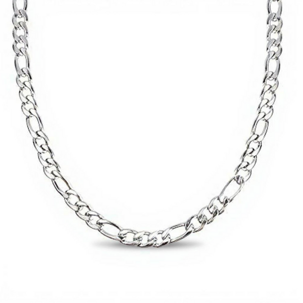 Figaro Chain Necklace Incredible Chic in 14K White Gold – 5mm, Unisex (18", 20", 22") - Incredible Chic Collections® LLC