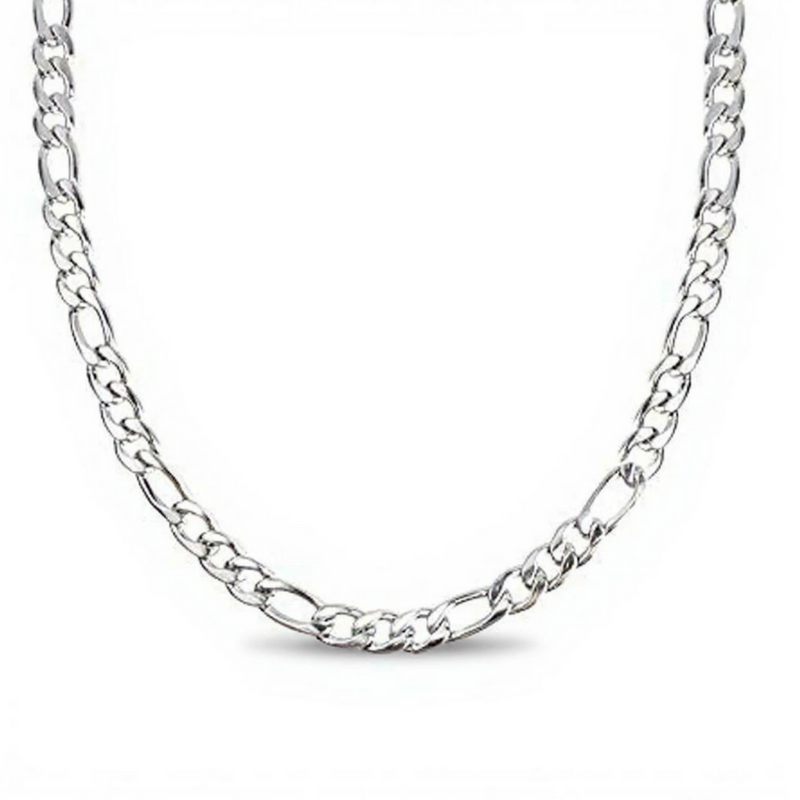 Figaro Chain Necklace – 5mm Unisex in 14K White Gold | Incredible Chic (18