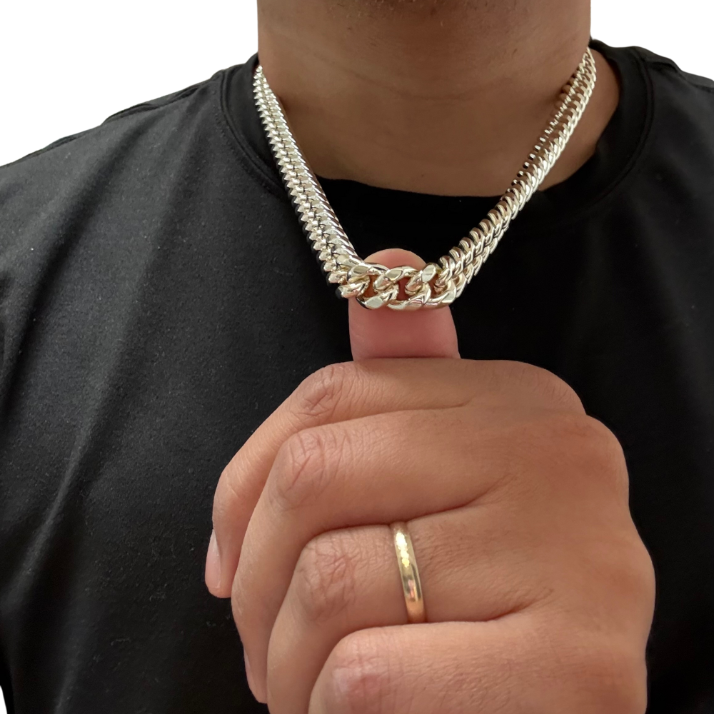 ¡NUEVO! Dubai Collections Cadena de eslabones cubanos Miami de 24 quilates, 10 mm, superposición de oro premium pesado y sólido real 