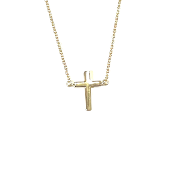 Incredible Chic 14K Gold Tiny Cross Necklace – Dainty and Elegant Gift for Her (18 Inches)