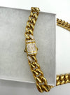 24K Miami Cuban Link Chain 12MM, Real Solid Heavy Premium Gold Overlay with Iced Clasp USA MADE - 22" - Incredible Chic Collections™ LLC