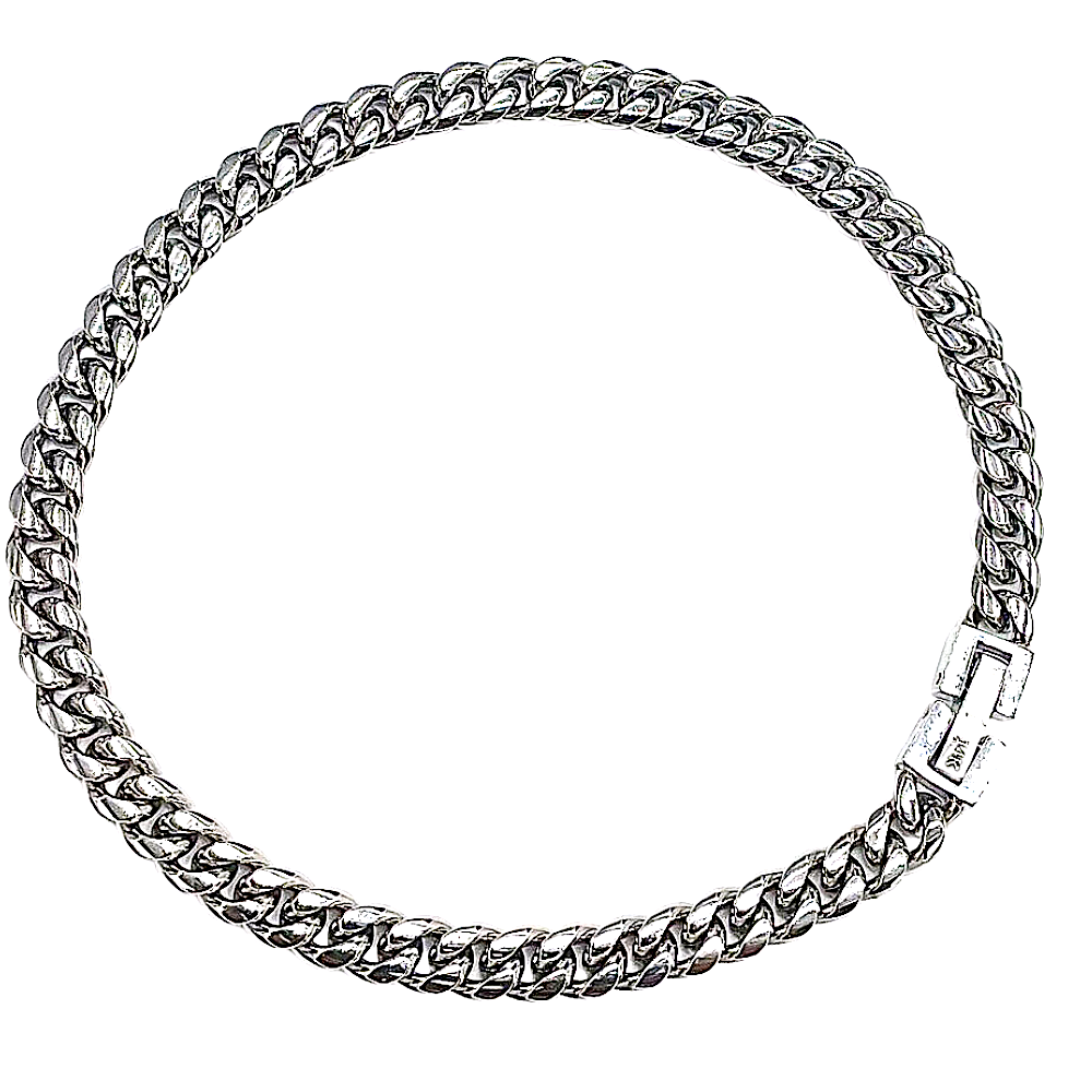 14k 9" 6mm Miami Cuban Link Bracelet Real White Gold Overlay - Incredible Chic Collections™ LLC