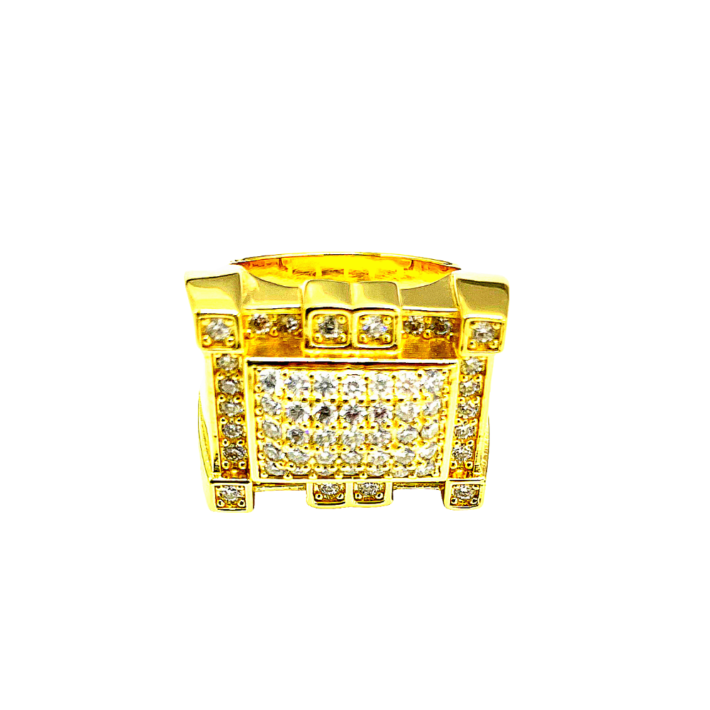 10k Men's Square Cluster Ring with 1-1/2 Cttw Moissanite - Size 7-12.5 - Incredible Chic Collections™ LLC