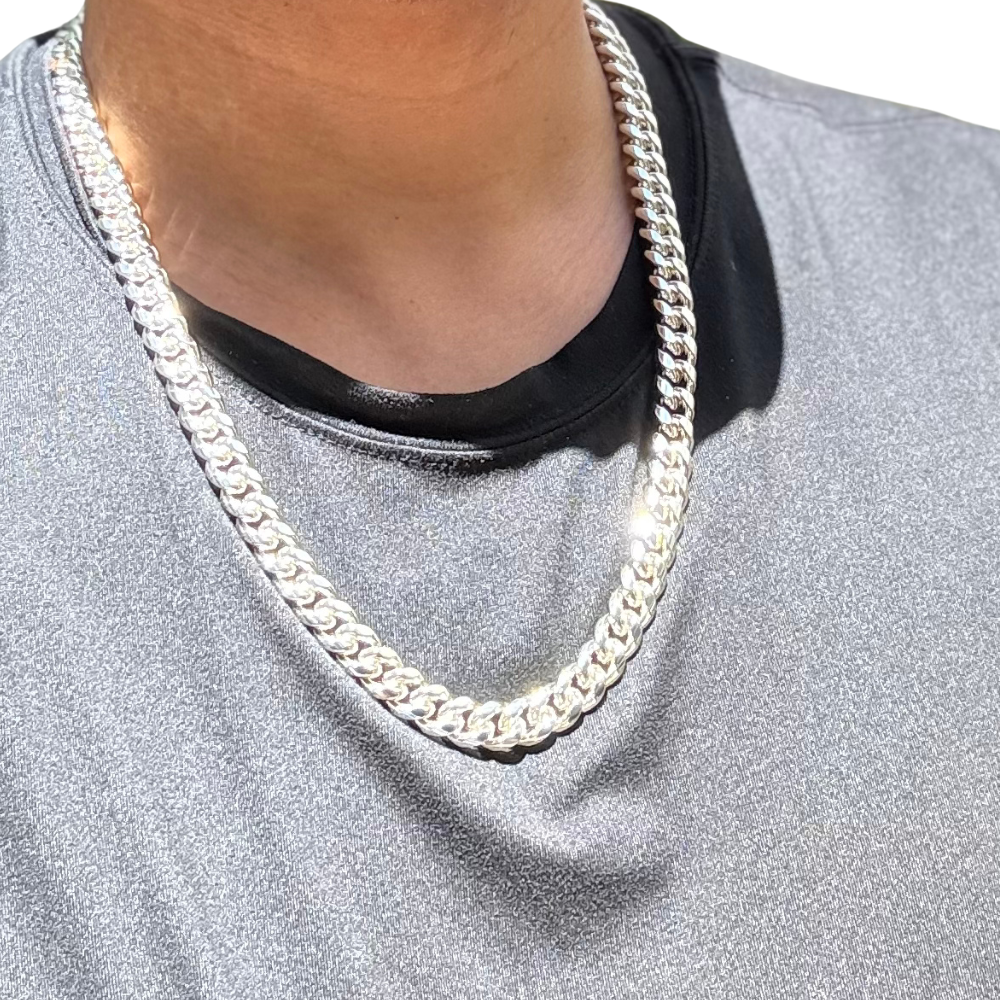 ¡NUEVO! Dubai Collections Cadena de eslabones cubanos Miami de 24 quilates, 10 mm, superposición de oro premium pesado y sólido real 