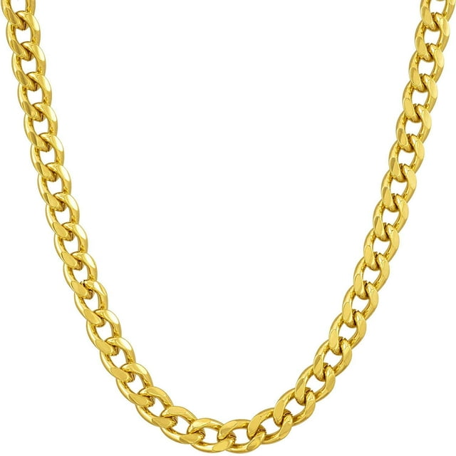 18K 4mm Curb Chain Gift Jewelry - 22" - Incredible Chic Collections™ LLC