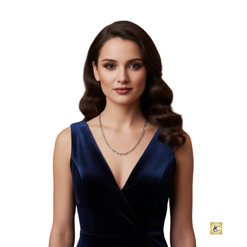 Classic Figaro Chain in 14K White Gold: Timeless style, Unisex – 22 inches