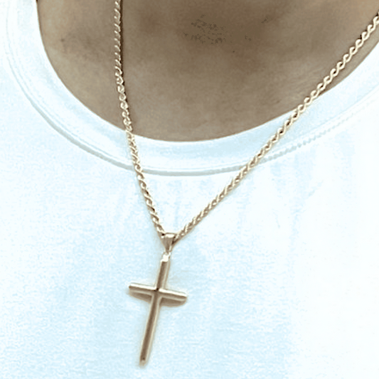 24K 2.5mm or 3mm Gold Rope Chain Style Cross Pendant Necklace Solid Clasp - 18” 20” 22” 24” - Incredible Chic Collections™ LLC
