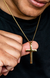 NEW! 18",22",24" 24K Gold Chain Style Cross Pendant Necklace Solid Clasp for Men, Women, Teens Thin - Incredible Chic Collections™ LLC