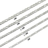 14k Figaro Chain 5mm 14k White Gold Necklace Women Men Jewelry Strong Solid Clasp Gift with Lobster Plated Clasp 20",22",24" - Incredible Chic Collections™ LLC
